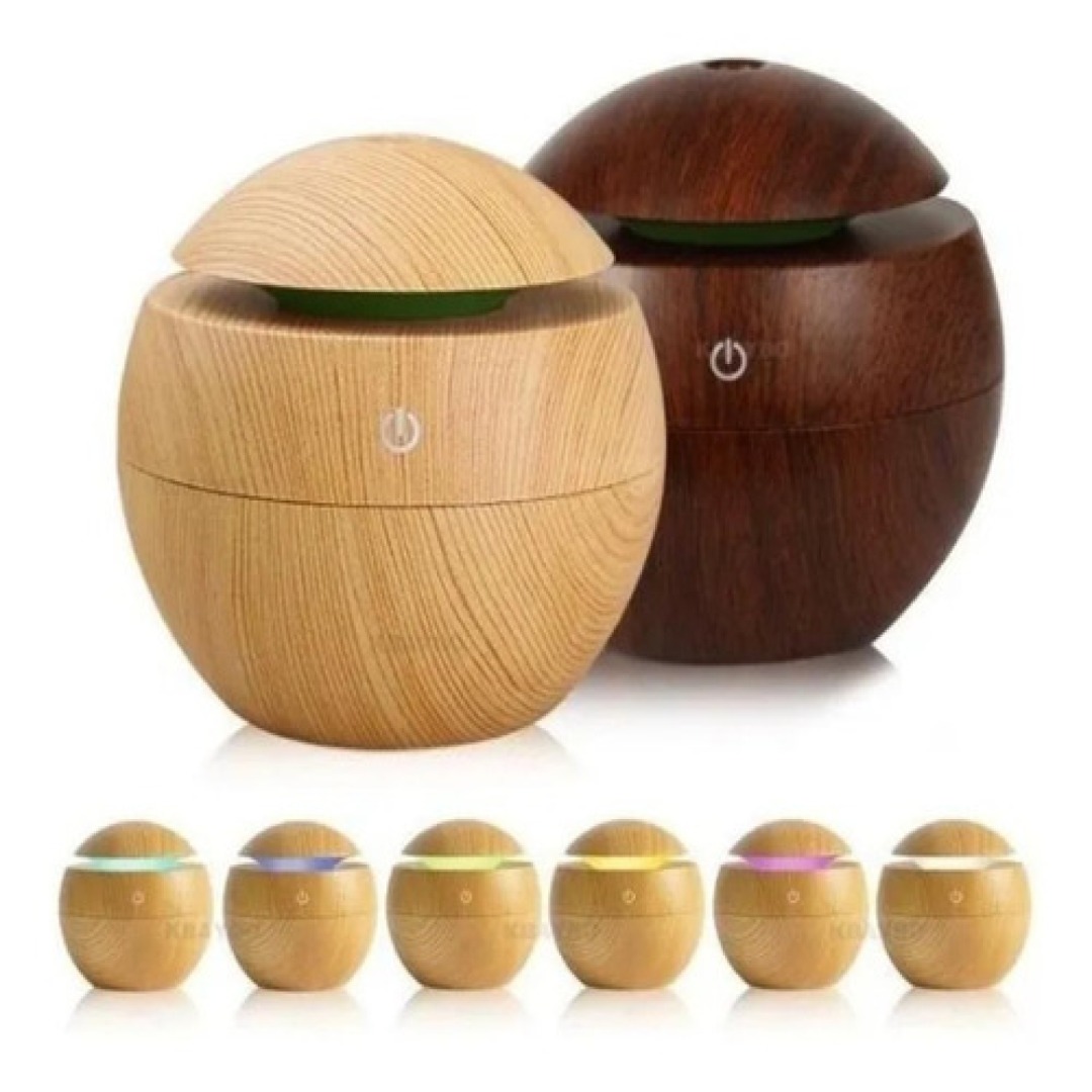 Humidificador Redondo Estilo Madera