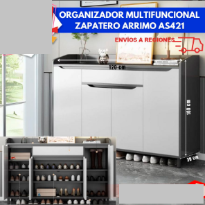 Organizador Multifuncional Zapatero Arrimo Gris