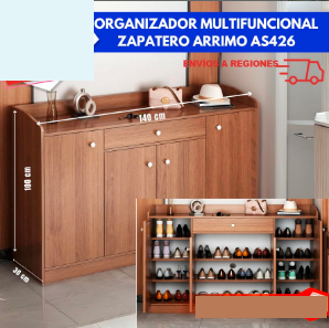 Organizador Multifuncional Zapatero Arrimo Marron