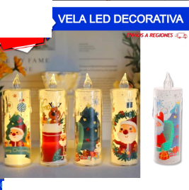 Vela Led Decorativa Diseños 12cm