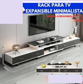 Rack para TV Expansible Minimalista Negro