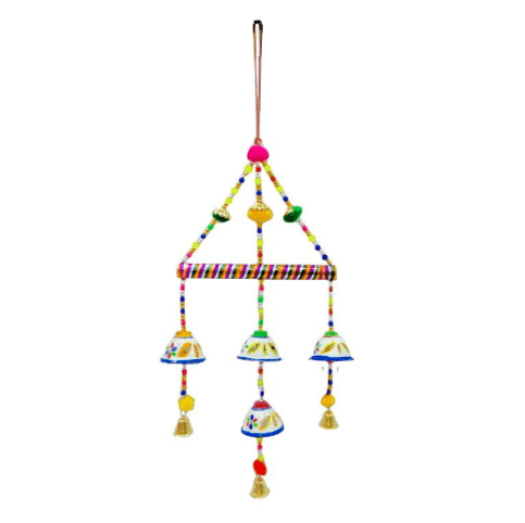 Colgante De Metal Y Plastico Campana De 4 Pcs