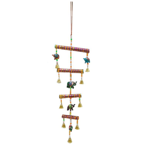 Colgante De Metal Y Plastico Elefante De 6 Pcs