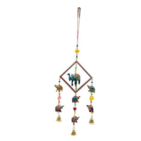 Colgante De Metal Y Plastico Elefante De 7 Pcs