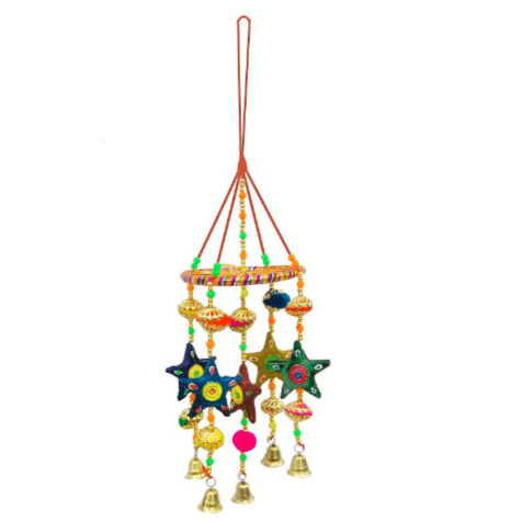 Colgante De Metal Y Plastico Estrella Y Campana D