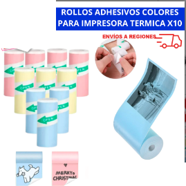 Rollos Adhesivos para Impresora Termica Colores x10