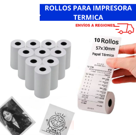 Rollos para Impresora Termica Blancos x10