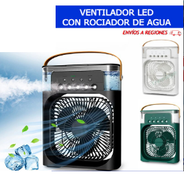 Ventilador Humidificador 3 en 1 con Luz LED 