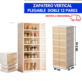 Zapatero Vertical Plegable Doble 12 Pares