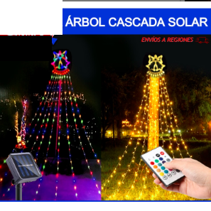 Arbol Cascada Solar c/Control Campana 