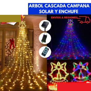 Arbol Cascada Solar y Enchufe c/ Control - Campana