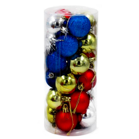 Pelotas De Navidad De 4 Cms Set De 24 Pzas