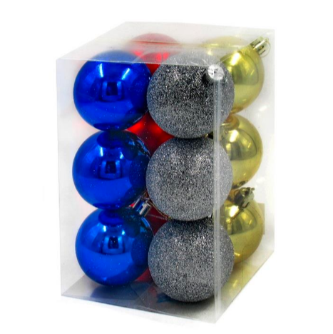 Pelotas De Navidad De 6 Cms Set De 12 Pzas