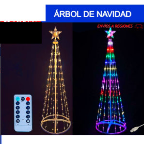 Arbol Cono LED con Control 1,8m