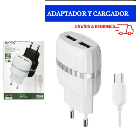 Cargador Dual USB + Cable MicroUSB