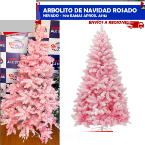 Arbol de Navidad Nevado Rosado