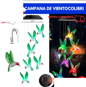 Campana de Viento LED Solar - Colibri