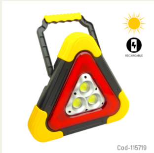 Triangulo LED Solar, HB-7709 3 LED+Baliza