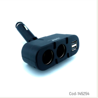 Soquete 12 Volt Con USB Y 2 Salidas A 100 Watt Modelo 1652 Para Auto.