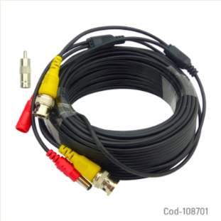 Cable BNC/DC 20 Metros Para Camara De Vigilancia. Producto En Bolsa.