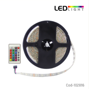 Rollo LED 5050 RGB, 5 Metros Con Control Remoto.