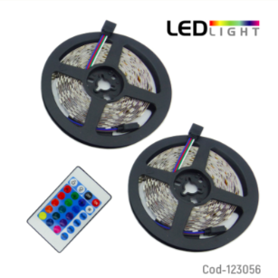 Rollo LED 5050 RGB 10 Metros, Con Transformador, Uso Interior. En Caja