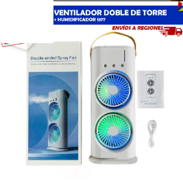 Ventilador Doble de Torre + Humidificador