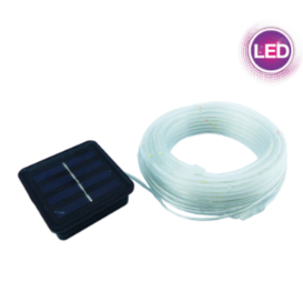 Manguera LED Solar Con Estaca Multicolor De 12 Mts Con Efectos.