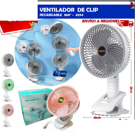 Ventilador Recargable de Clip 360° - 4294