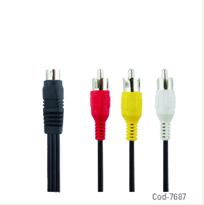 Cable Super Video De 7 Pin X 3 Macho RCA De 1,5 Mts