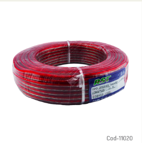 Rollo De Cable 2 X 1.0 MM Marca RST, Transparente-Rojo De 50 Metros.