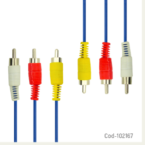 Cable RCA 3X3 De 1.5 Metros, Marca RST.