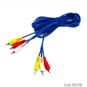 Cable RCA 3X3 RST, De 3 Metros, Alta Calidad. En Bolsa.