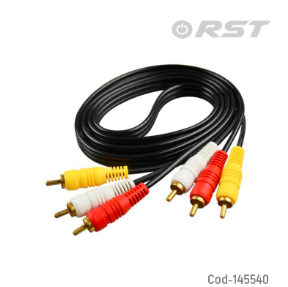 Cable RCA 3X3 De 1.5 Metros Marca RST.