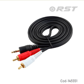 Cable RCA 2X1 Plug Estereo De 1.5 Metros Marca RST