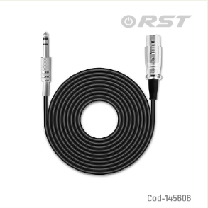 Cable De Microfono Canon A Plug 6.3 De 3 Metros Marca RST Con Conectores De Metal