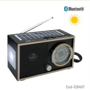 Parlante Solar Bluetooth Recargable Con Linterna/FM/AM/SW/USB/TF/AUX