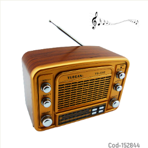 Radio Multibanda Marca YUEGAN Modelo YG-3302 Retro, Conexion USB Y TF, Recargable Y Con Variedad De Colores.