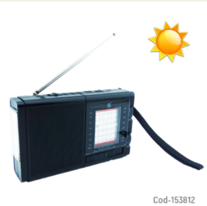 Radio Multibanda Solar Recargable Marca K-BROAD Modelo KTF-1489 Conexion TF Y USB En Variedad De Colores