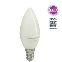 Ampolleta LED Vela De 5 Watt, E-14, 550Lm Luz Calida, Megabriht