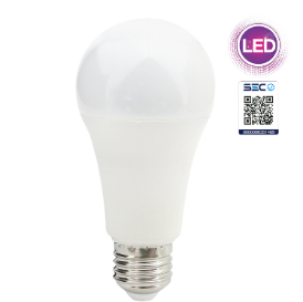 Apolleta LED 15Watt Luz Fria, Megabright E-27, A65 . En Caja.