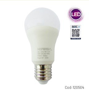 Ampolleta LED 13Watt E-27, Luz Calida, Megabright