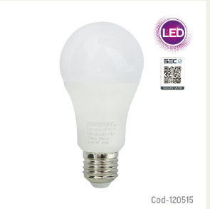 Ampolleta LED 13Watt E-27, A60 Luz Fria, Megabright