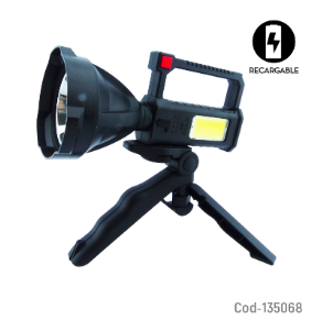 Linterna LED De 1 + 1 COB Modelo 832-Z Con Tripode Y Recargable.