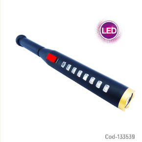 Linterna De 1 + 8 LED USB Recargable Tipo Bate De Beisbol Con Indicador.