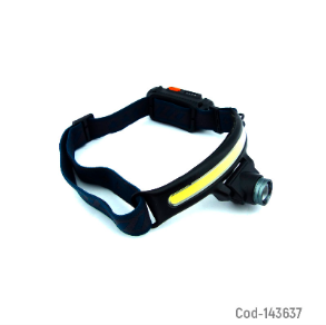 Linterna Minero De 1 LED + Banda COB, Modelo W679 Y Foco Con Movimiento.