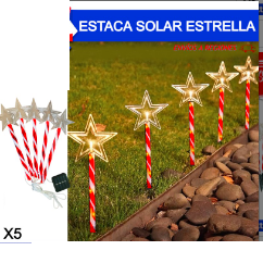 Estaca Solar Estrella X5 AS486 Luz Amarilla 