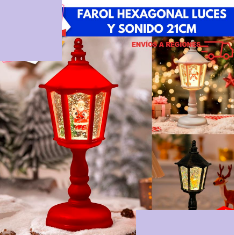 Farol Hexagonal de Mesa con luces y sonidos 