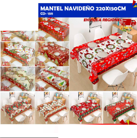 Mantel navideño 220x150cm 