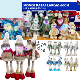 Monos Patas Largas 60cm-Luz y Musica